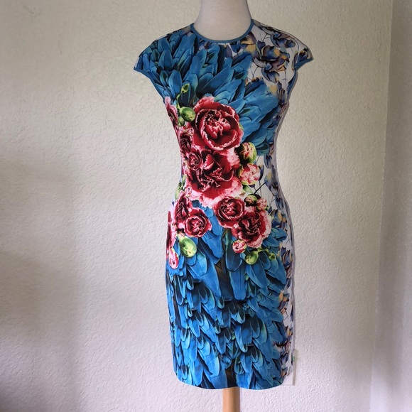 Clover Canyon Rio de Janeiro Floral Scuba Dress 🌹Size M - Picture 6 of 16